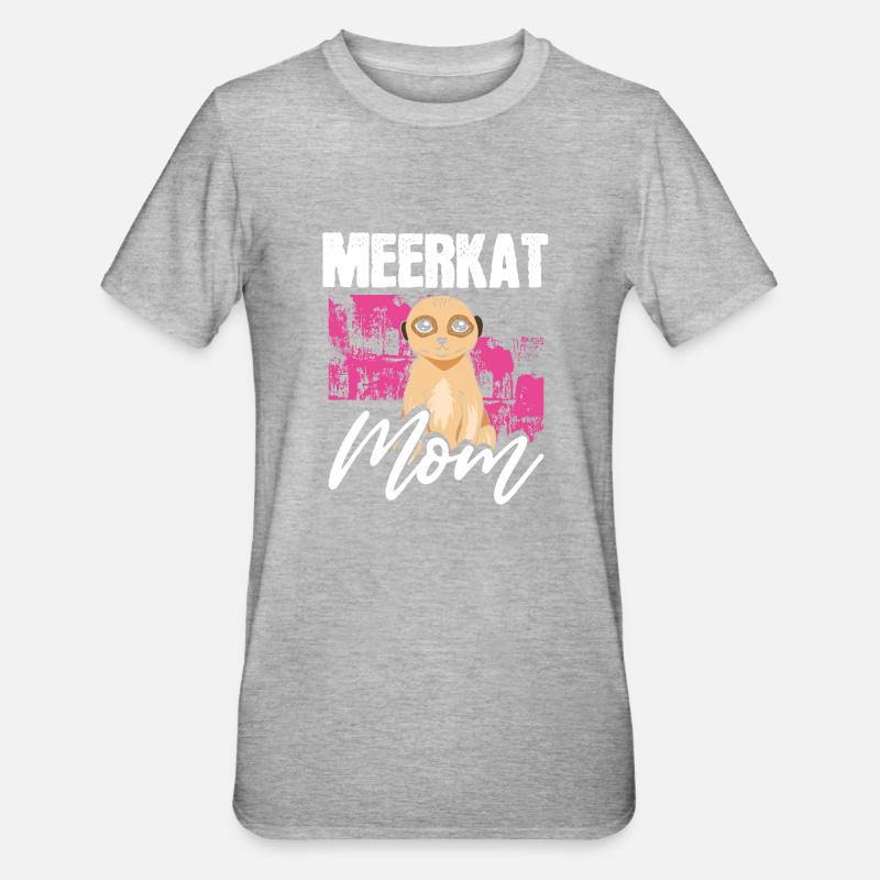 Mutter Erdmännchen - Unisex Polycotton T-Shirt - Grau meliert