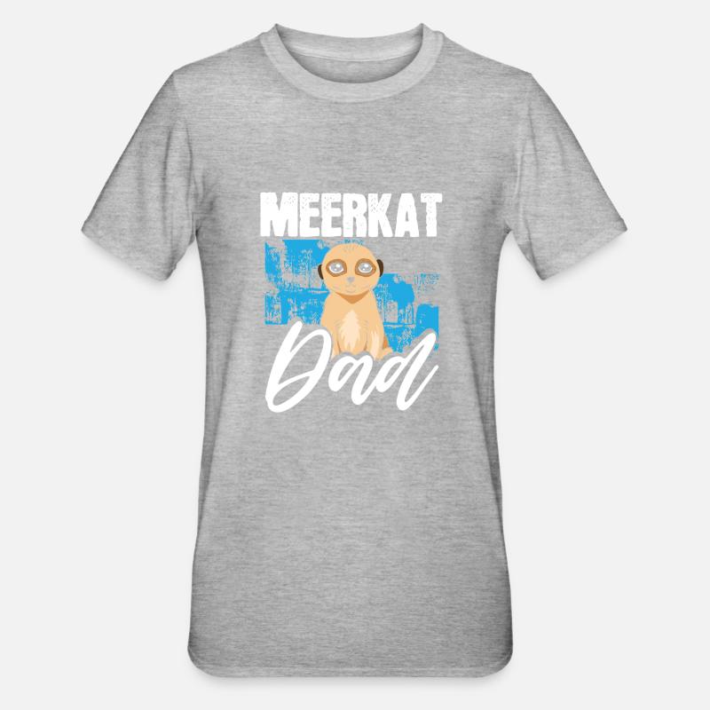 Suricate Papa - T-shirt polycoton Unisexe - gris chiné