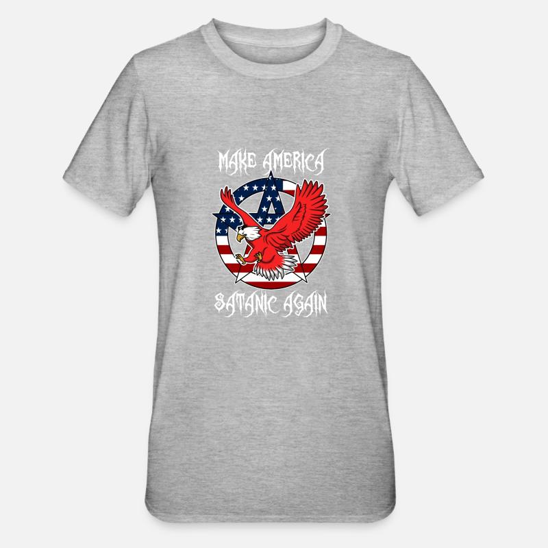Make America Satanic Again - Unisex Polycotton T-Shirt - heather grey
