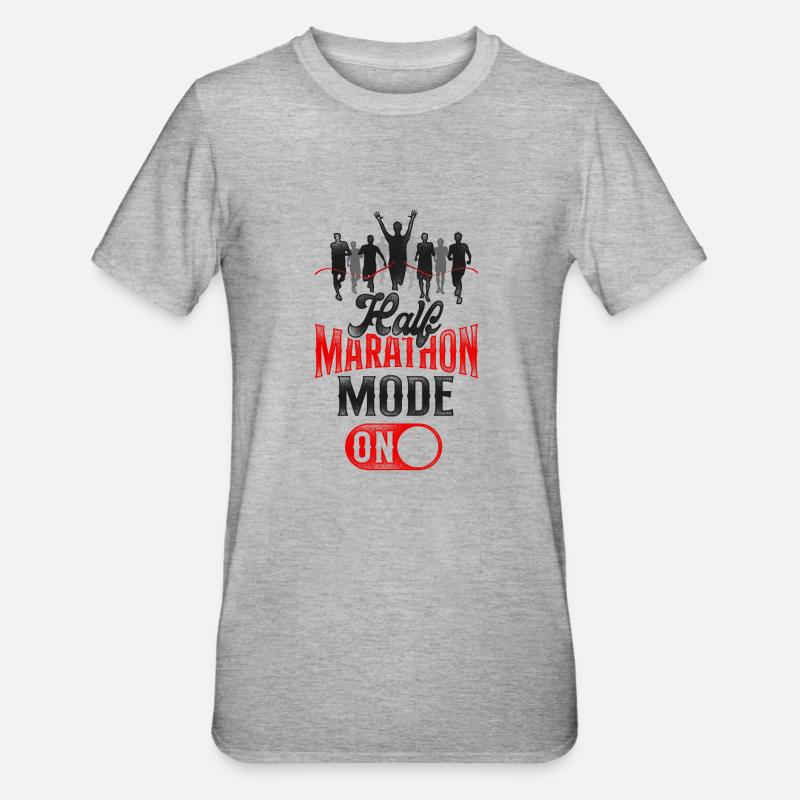 Running Runner Half Marathon - Unisex Polycotton T-Shirt - Grau meliert