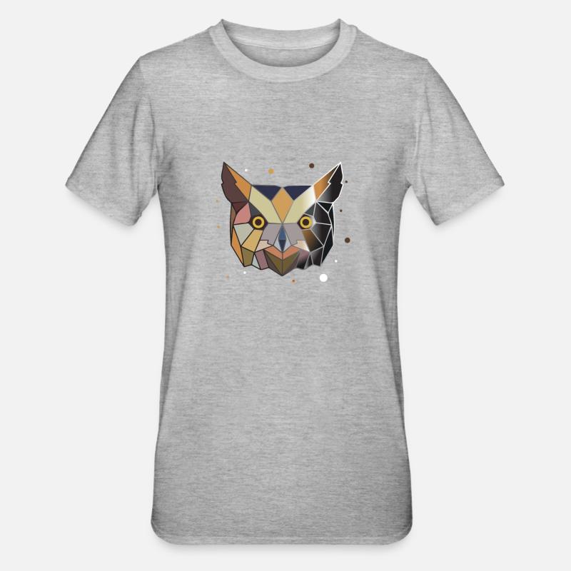 Polygone de hibou - T-shirt polycoton Unisexe - gris chiné