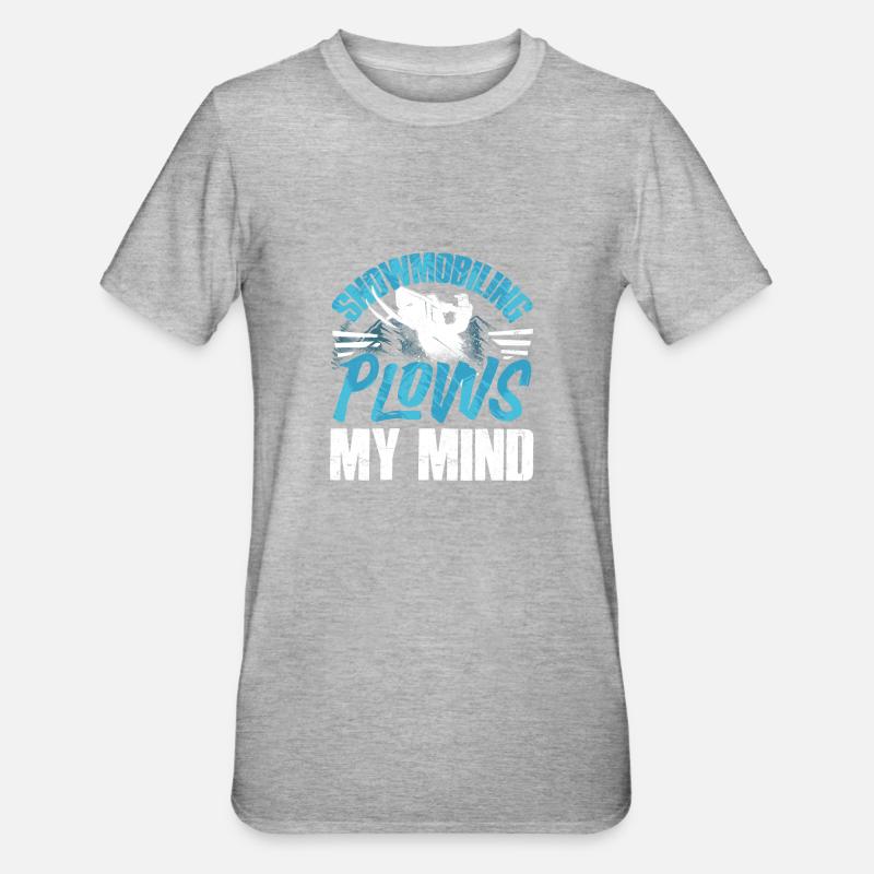 Snowmobile Riding Snowmobiling Snowmobilling - Unisex Polycotton T-Shirt - heather grey