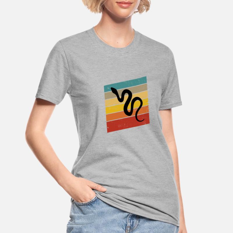 Snake Retro Reptile Python Idée cadeau T-shirt polycoton Unisexe