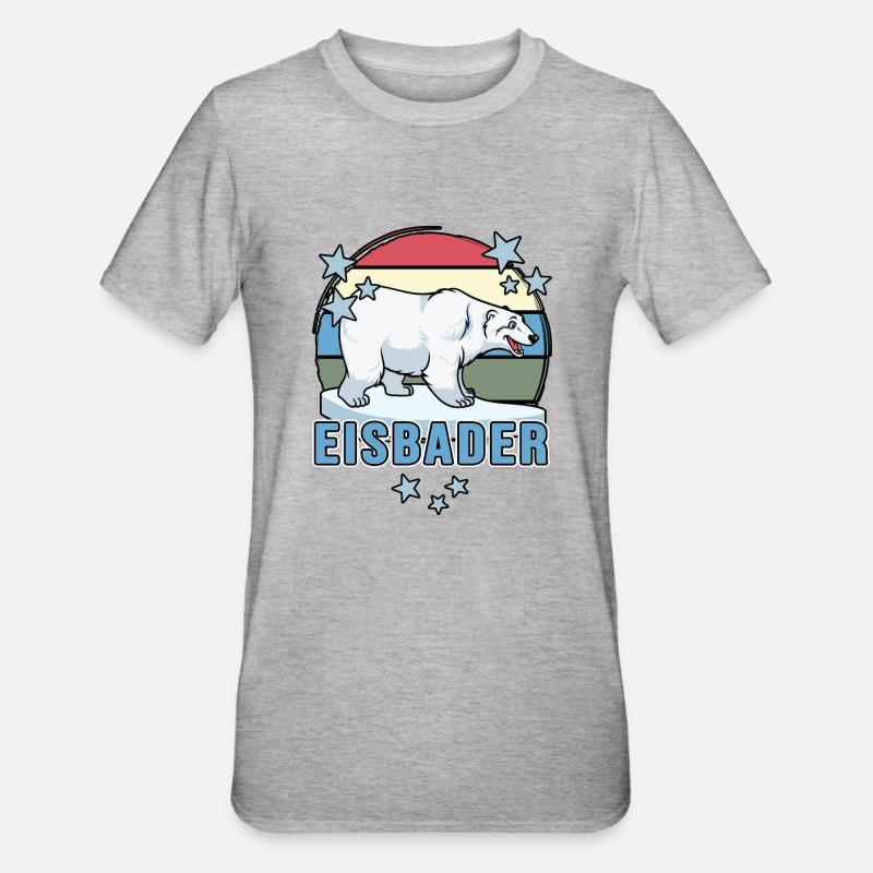 eisbader winterbad kälteresistent winterbader - Unisex Polycotton T-Shirt - Grau meliert