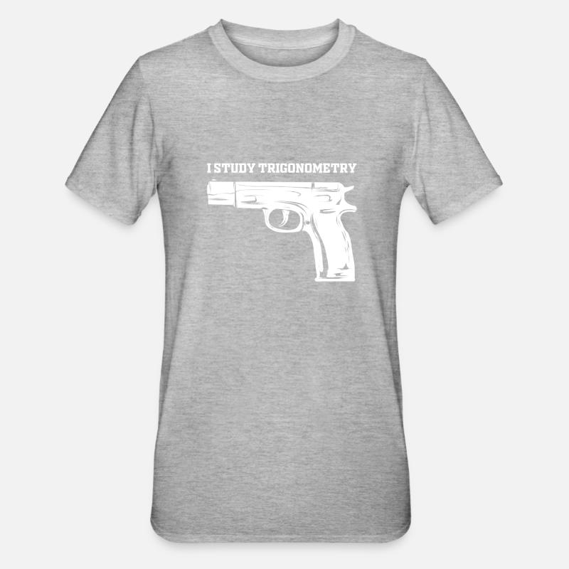 I Study Triggernometry Pistol - Unisex Polycotton T-Shirt - Grau meliert