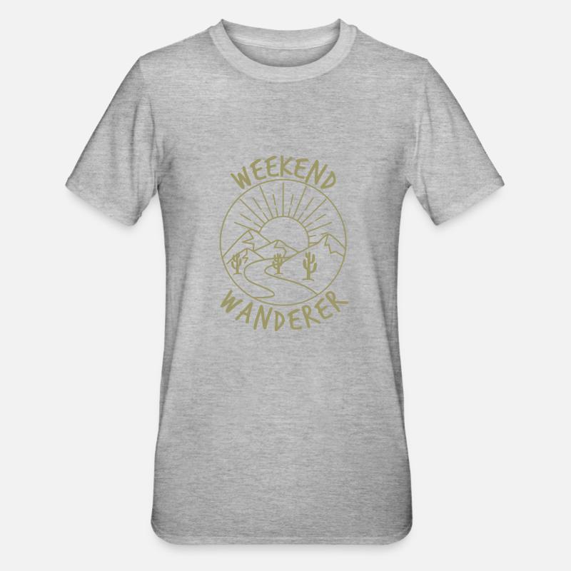 Weekend Wanderer - Unisex Polycotton T-Shirt - Grau meliert