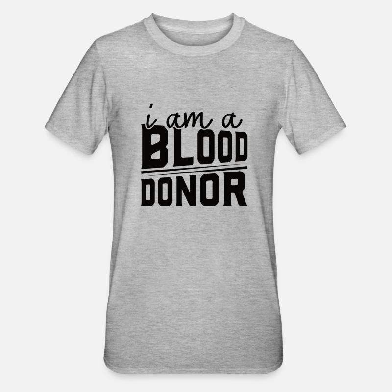 Blutspende Blutspenden Blutspender - Unisex Polycotton T-Shirt - Grau meliert