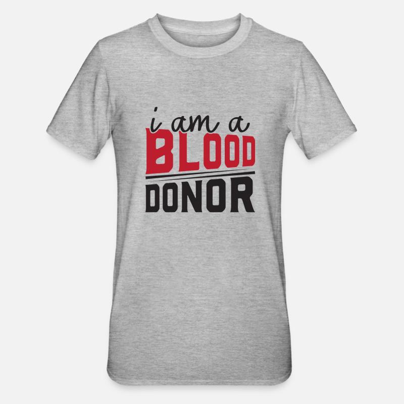 Blutspende Blutspenden Blutspender - Unisex Polycotton T-Shirt - Grau meliert