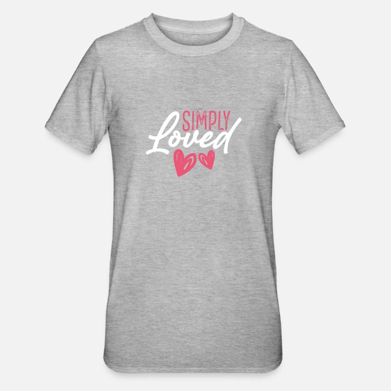 Des cœurs simplement bien-aimés - T-shirt polycoton Unisexe - gris chiné