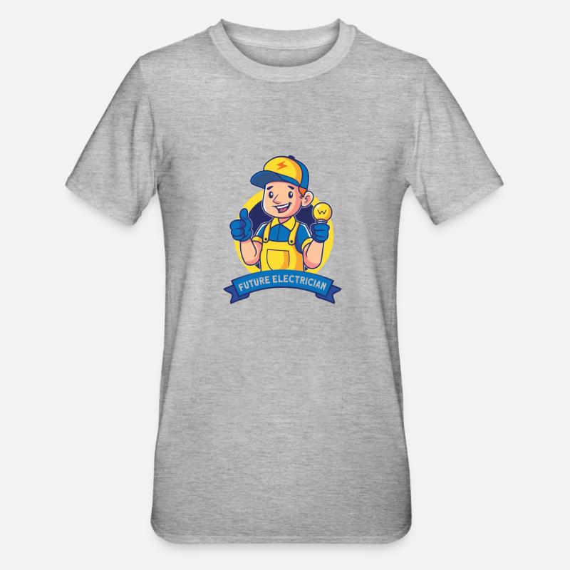Electrician Electrical Engineer Lineman Electrical - Unisex Polycotton T-Shirt - Grau meliert