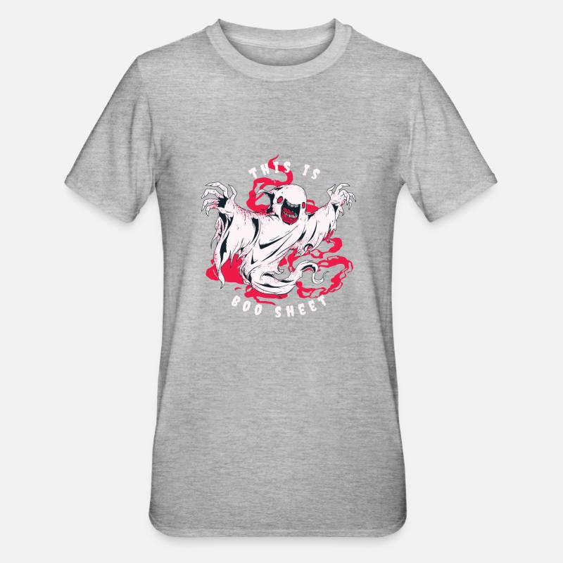 C’est Boo Sheet Ghost Halloween - T-shirt polycoton Unisexe - gris chiné
