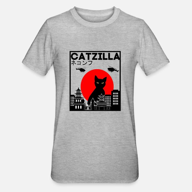 CATZILLA · - Maglietta unisex, mix cotone e poliestere - grigio melange