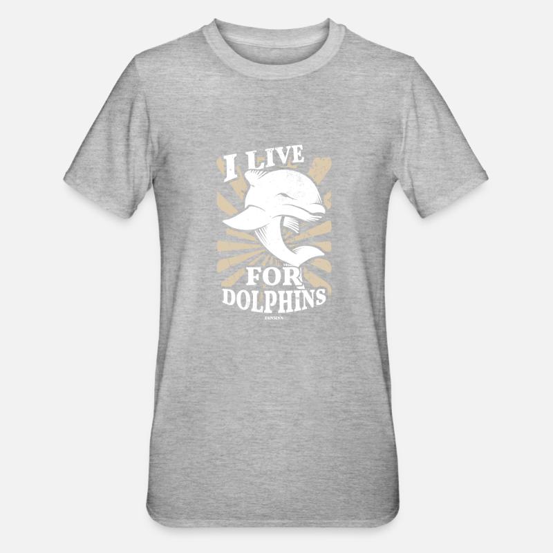 Delfin - Unisex Polycotton T-Shirt - Grau meliert