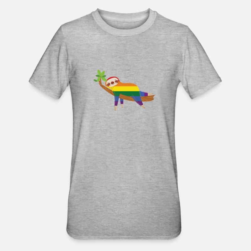 Sloth Pride - Unisex Polycotton T-Shirt - heather grey