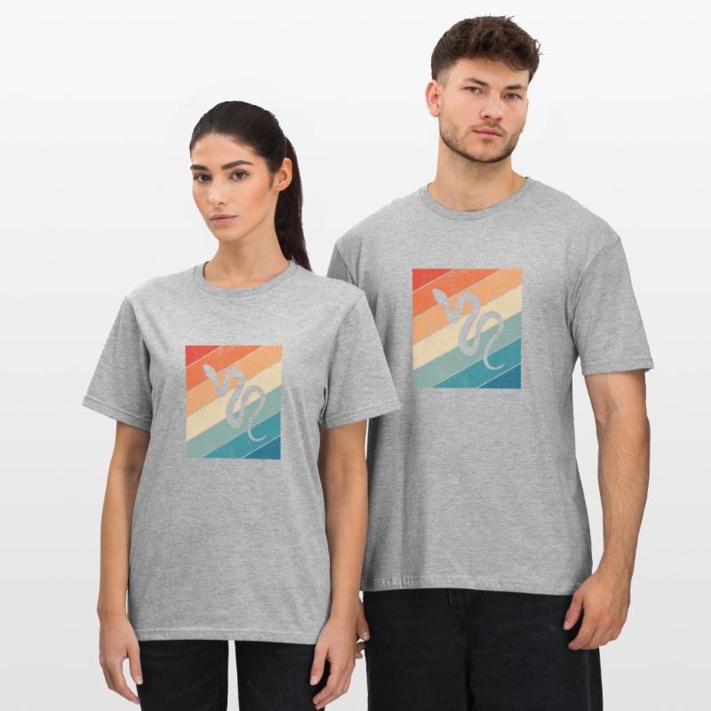 Snake Retro Reptile Python Idée cadeau T-shirt polycoton Unisexe