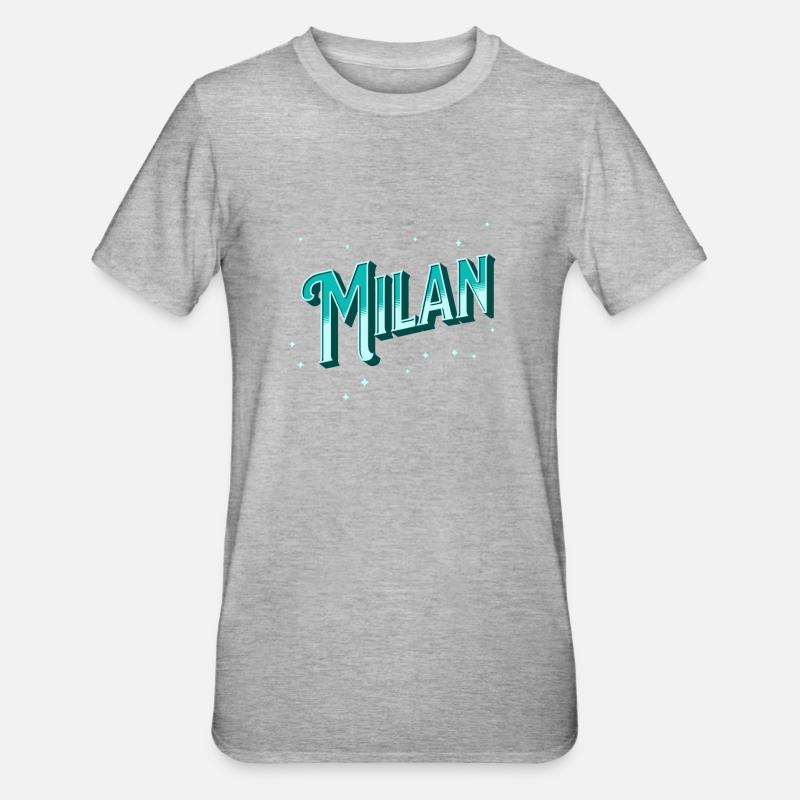 Milan name personalized - Unisex Polycotton T-Shirt - heather grey