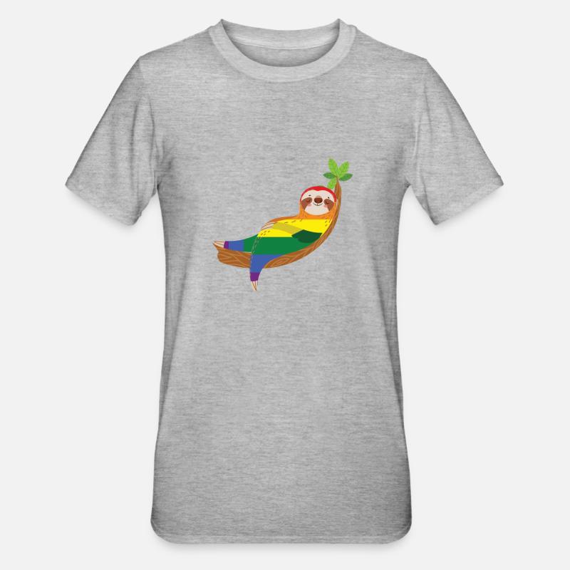 Pride Sloth - Unisex Polycotton T-Shirt - heather grey