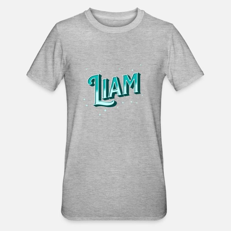 Liam name personalized - Unisex Polycotton T-Shirt - heather grey