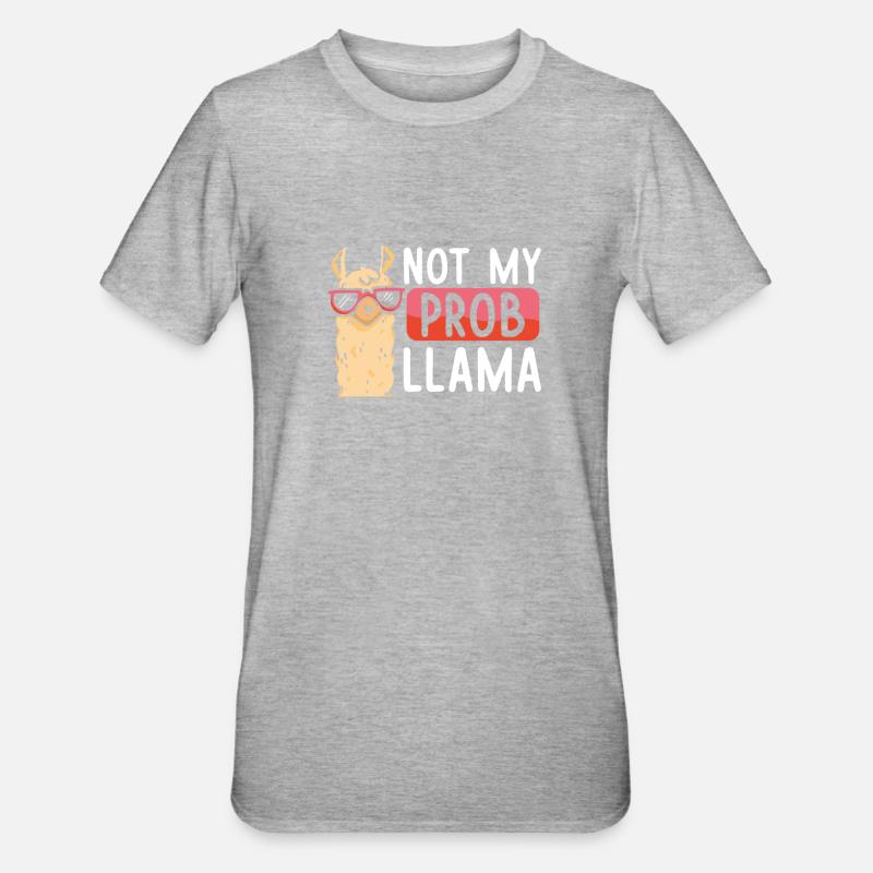 Pas mon problème Lama - T-shirt polycoton Unisexe - gris chiné