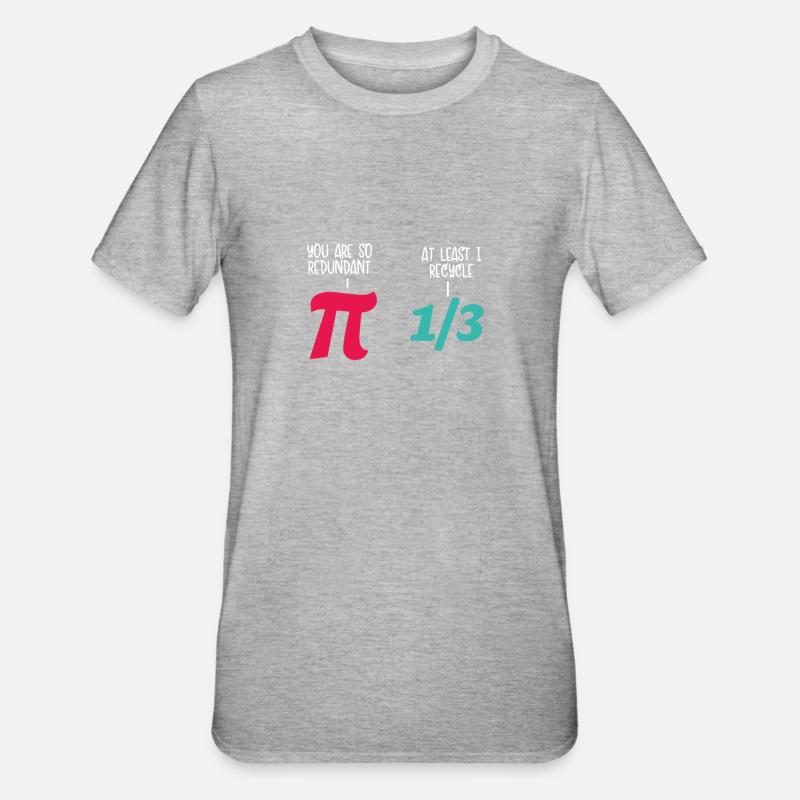 Mathe Spaß Pi - Unisex Polycotton T-Shirt - Grau meliert