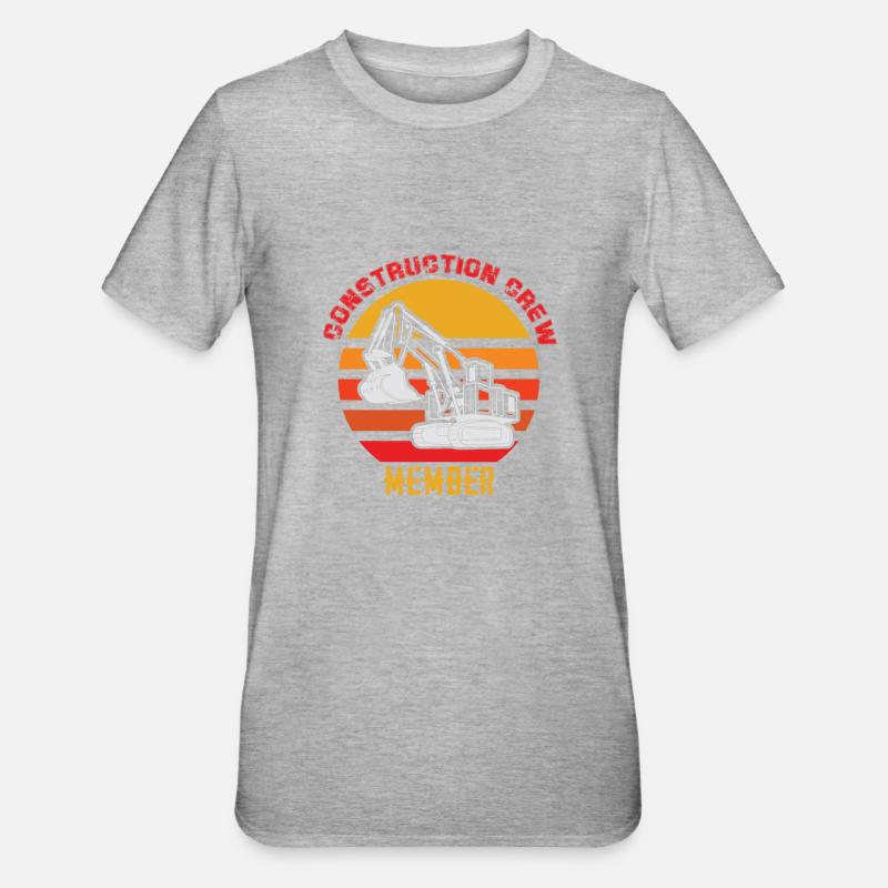 Ouvrier de la construction Équipe de construction d’excavatrices - T-shirt polycoton Unisexe - gris chiné