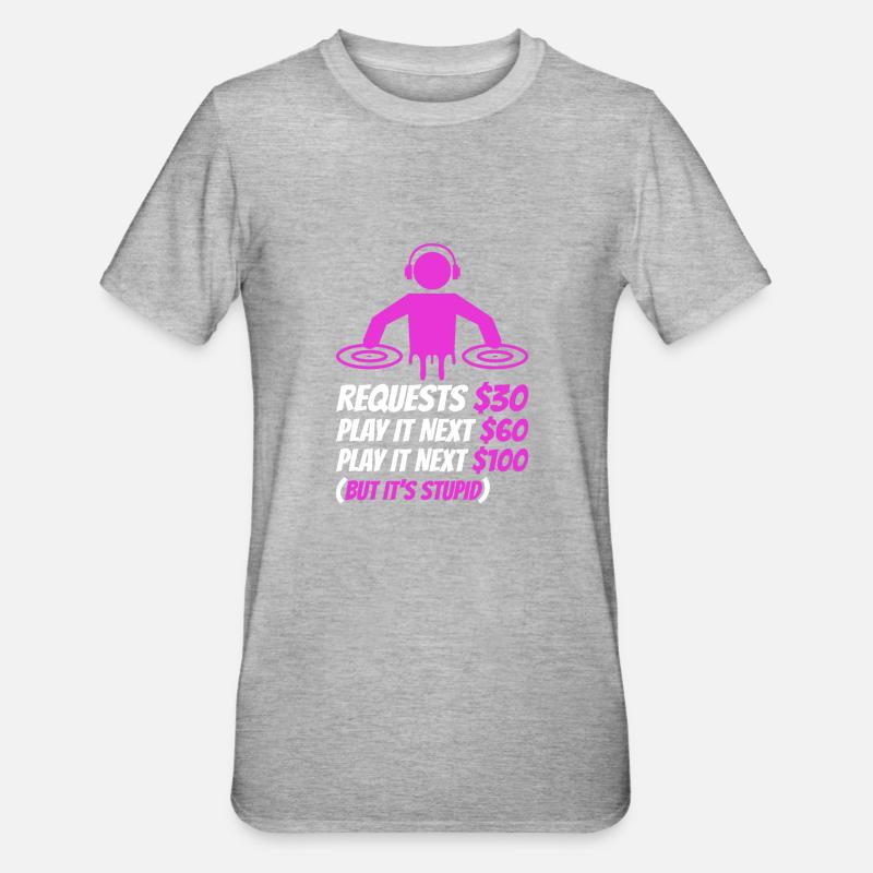 Demande de DJ - T-shirt polycoton Unisexe - gris chiné