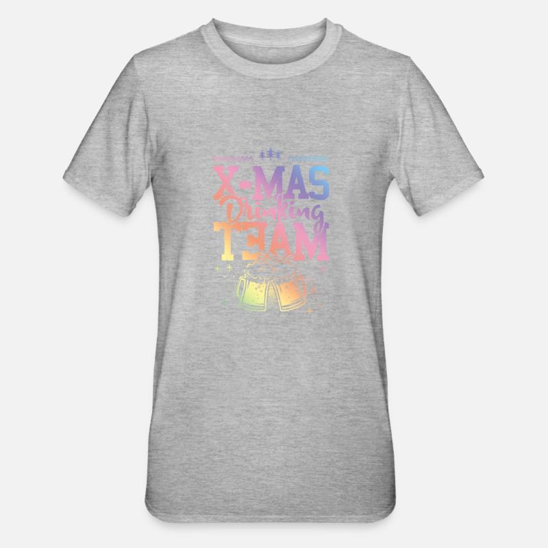 X-mas Drinking Team - Unisex Polycotton T-Shirt - Grau meliert