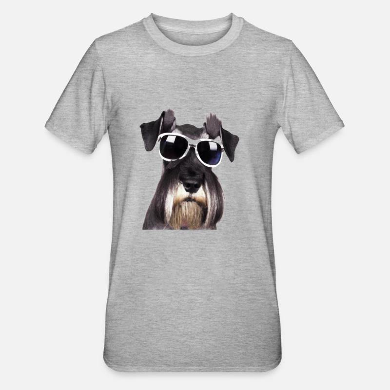 Miniature Schnauzer - T-shirt polycoton Unisexe - gris chiné