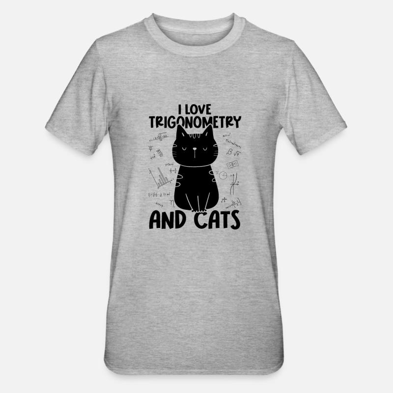 J’aime les chats - Trigonométrie - T-shirt polycoton Unisexe - gris chiné