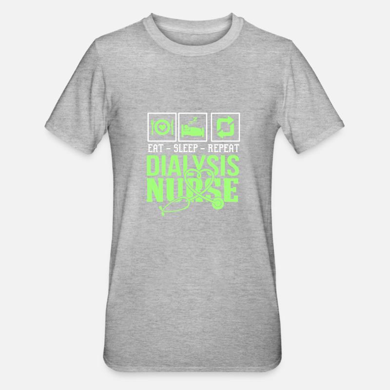 MANGER SOMMEIL INFIRMIÈRE RÉPÉTER - T-shirt polycoton Unisexe - gris chiné