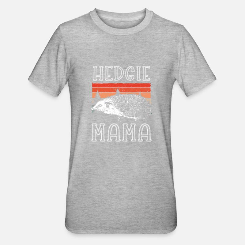 Nette Igelmutter Retro - Unisex Polycotton T-Shirt - Grau meliert