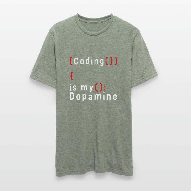 Funny Coding Is My Dopamine Coder Unisex Polycotton T-Shirt