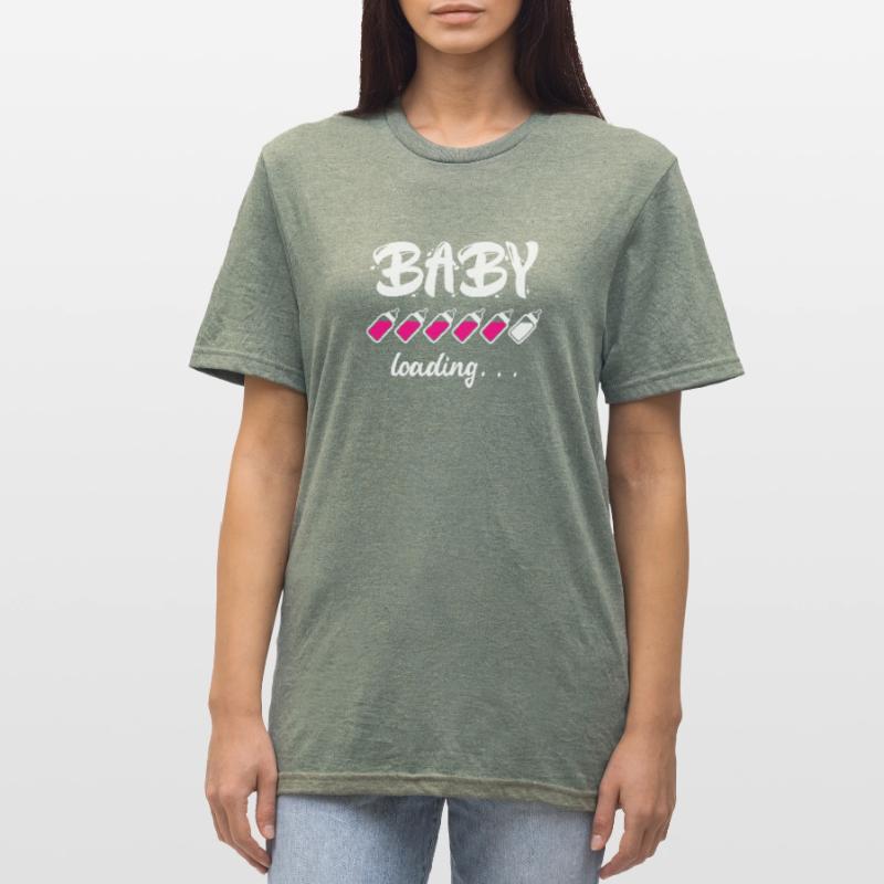 Baby loading Schwanger mit Mädchen oder Junge Mama Unisex Polycotton T-Shirt