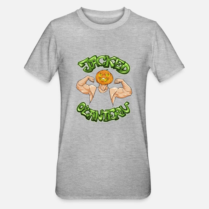 Jacked O'lantern - Unisex Polycotton T-Shirt - Grau meliert