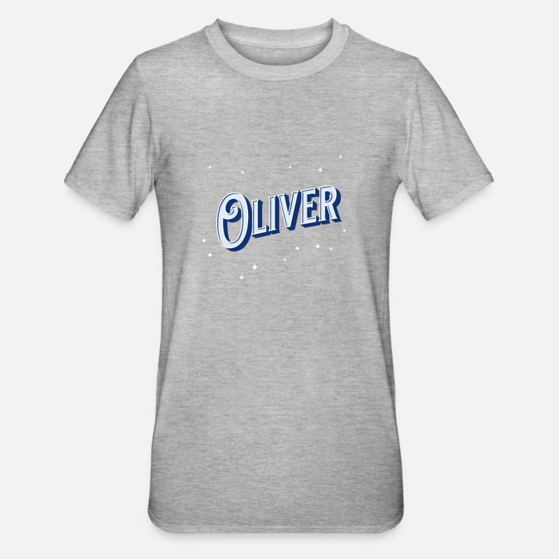 Oliver name personalized - Unisex Polycotton T-Shirt - heather grey