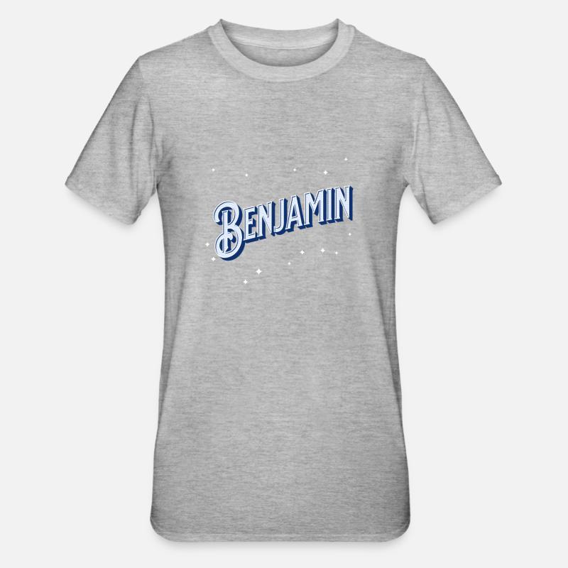 Benjamin name personalized - Unisex Polycotton T-Shirt - heather grey