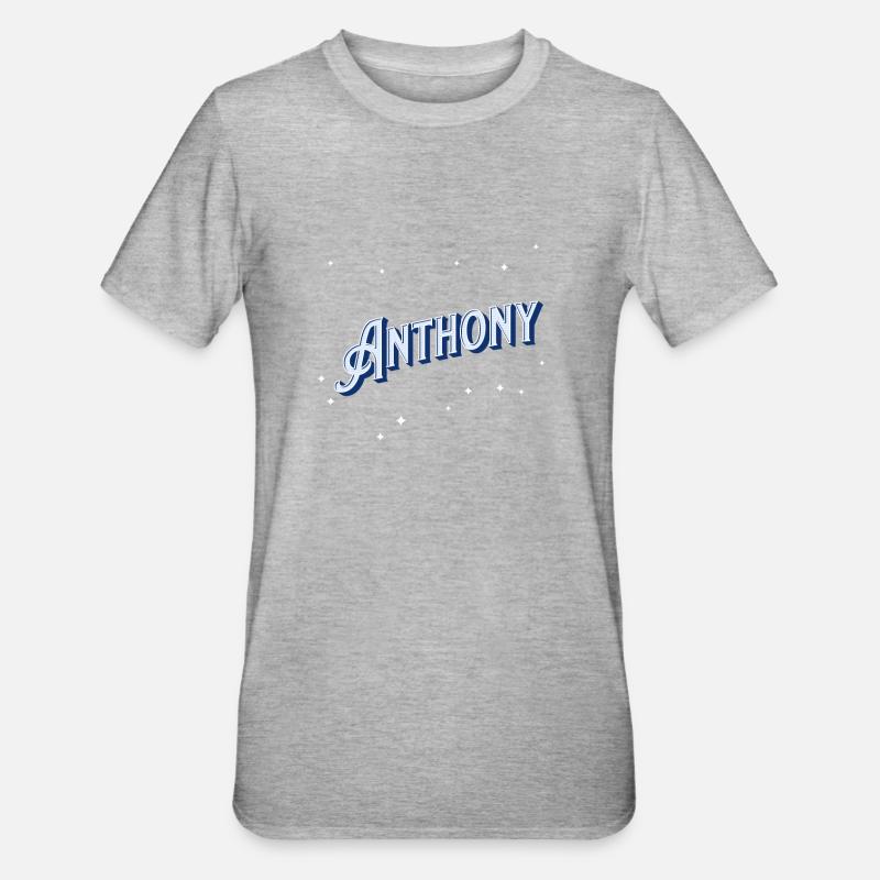 Anthony name personalized - Unisex Polycotton T-Shirt - heather grey