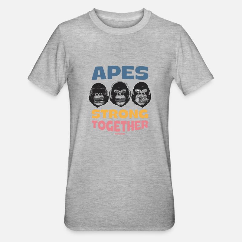 Singes forts ensemble - T-shirt polycoton Unisexe - gris chiné