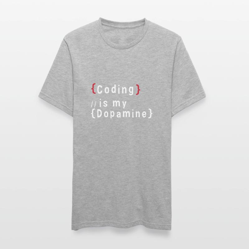 Drôle de codage est mon codeur de dopamine T-shirt polycoton Unisexe