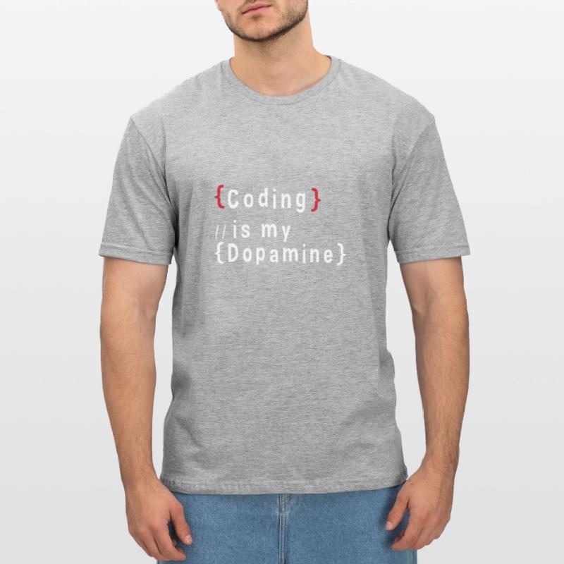 Drôle de codage est mon codeur de dopamine T-shirt polycoton Unisexe