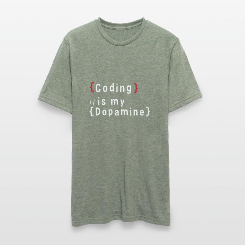 Funny Coding Is My Dopamine Coder Unisex Polycotton T-Shirt