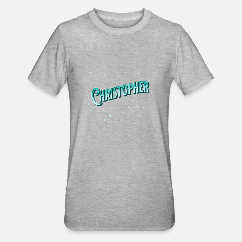 Christopher name personalized - Unisex Polycotton T-Shirt - heather grey