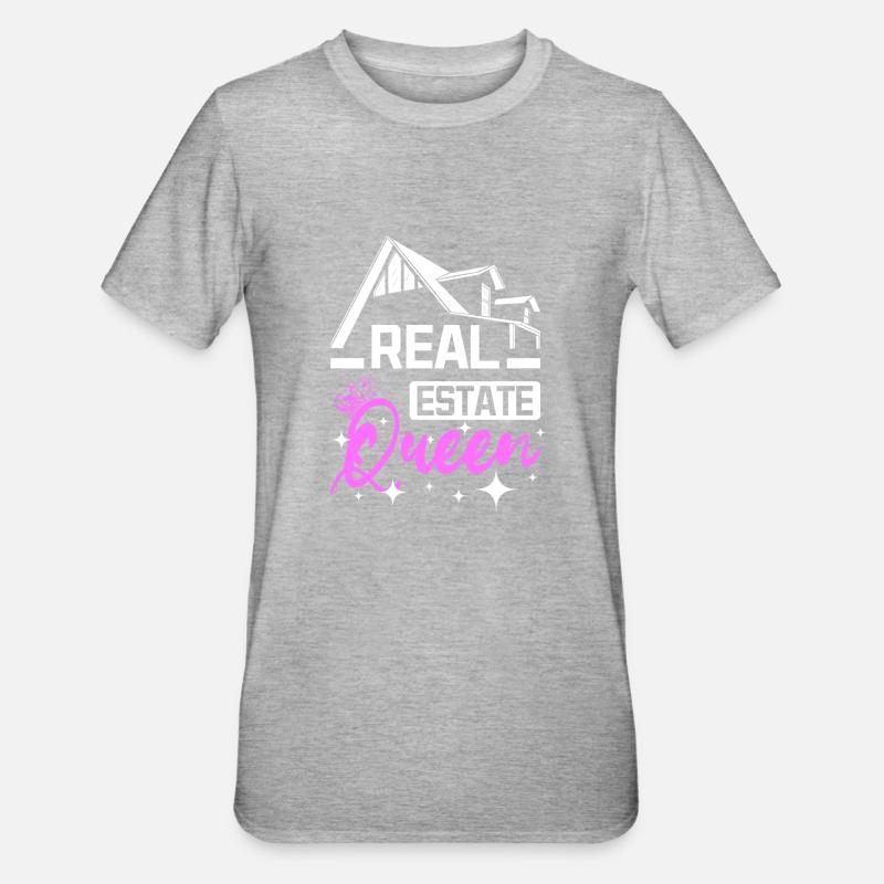 Immobilier Queen - T-shirt polycoton Unisexe - gris chiné