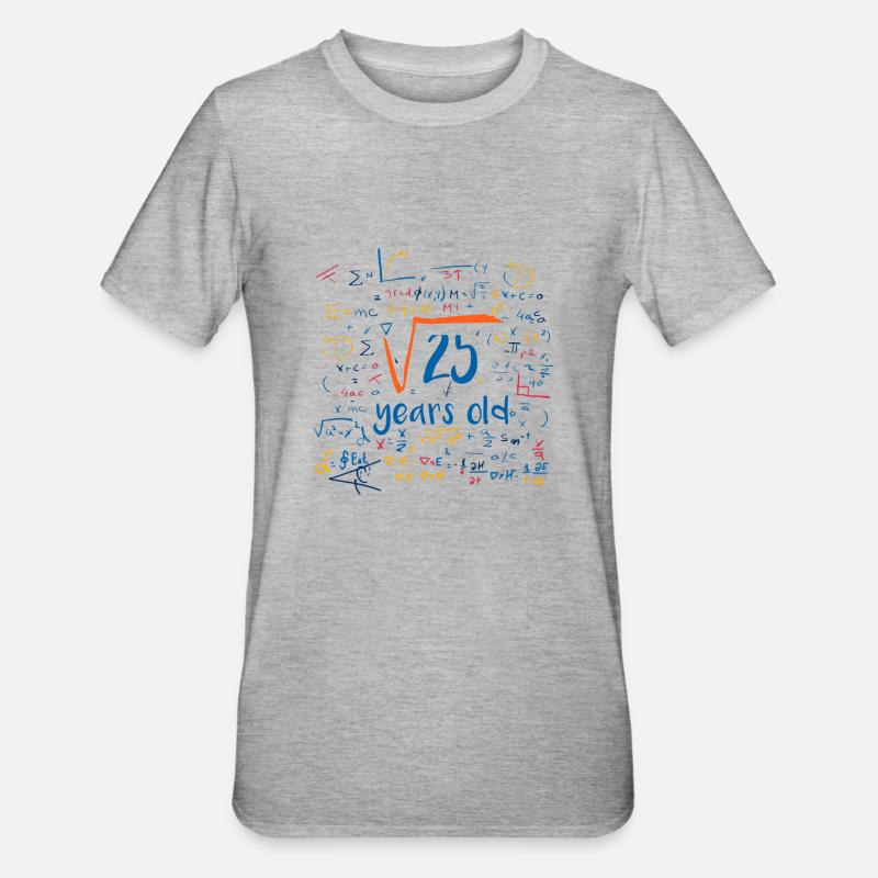 square root 25 years old - T-shirt polycoton Unisexe - gris chiné
