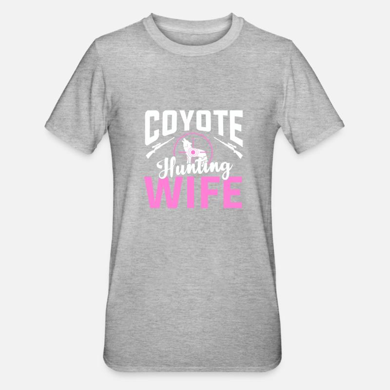 Kojotenjagd Ehefrau - Unisex Polycotton T-Shirt - Grau meliert