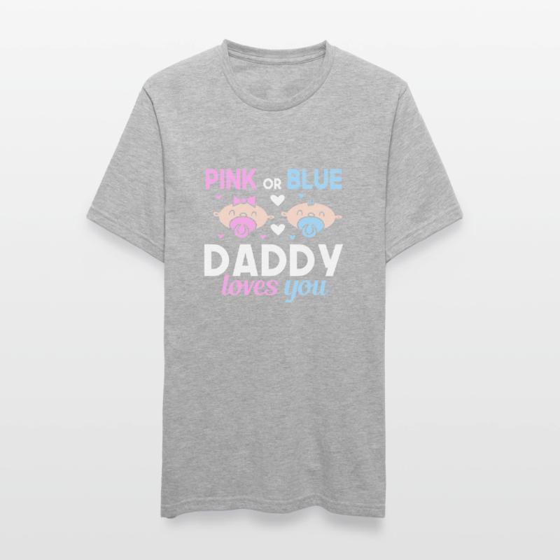 Pink Oder Blue Daddy Liebt Dich Vater Geschlecht Unisex Polycotton T-Shirt