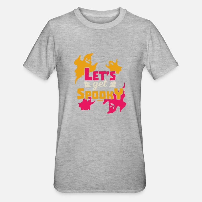 Geist Halloween Geschenk - Unisex Polycotton T-Shirt - Grau meliert