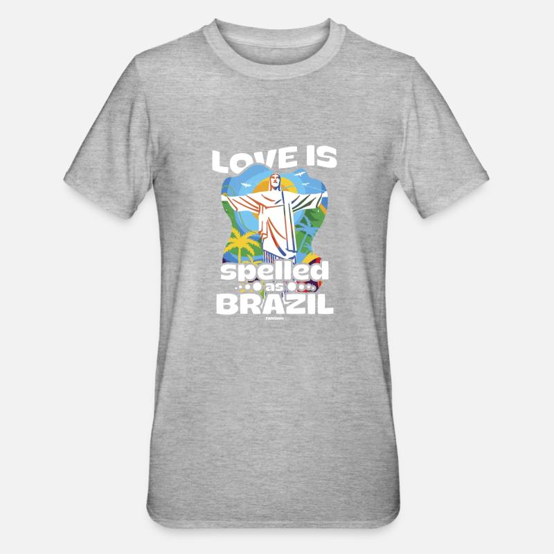 Brésil - T-shirt polycoton Unisexe - gris chiné
