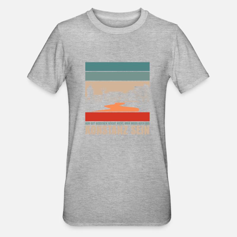 Konstanz Bodensee Witz Konstanzer - Unisex Polycotton T-Shirt - Grau meliert