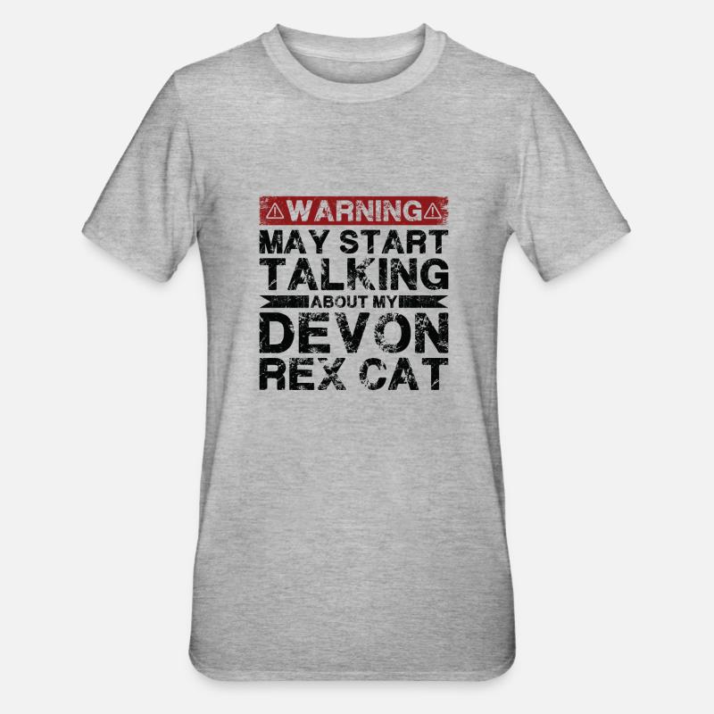 Apropos Devon Rex Cat - Unisex Polycotton T-Shirt - Grau meliert